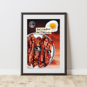 Bekon jako Salvadora Dalí - plakat kolaż
